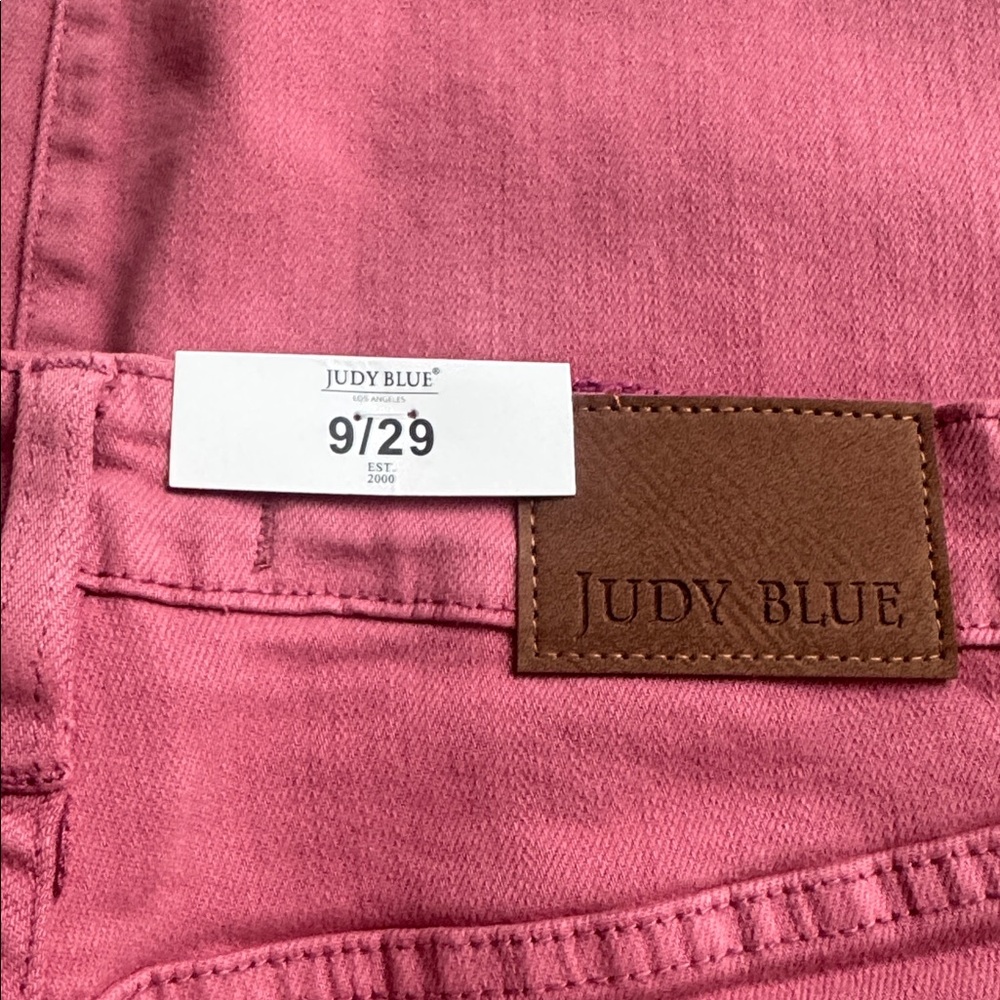Judy Blue Pink Wide Leg Jeans with Patchwork - Picture 5 of 5